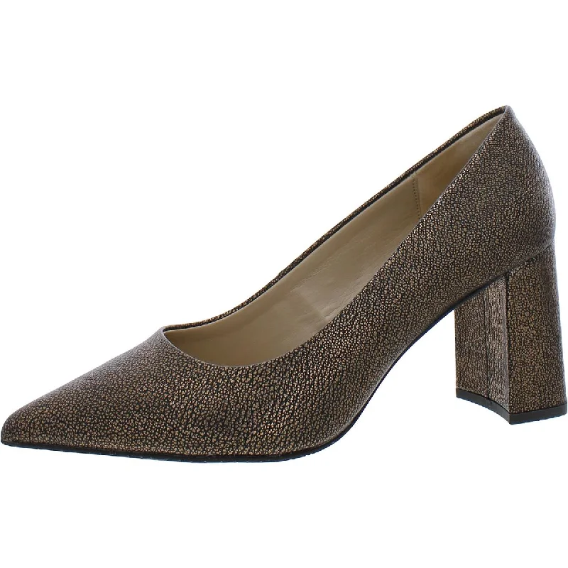 Today’s Deal NYDJ Womens Elysia Leather Block Heel Pumps