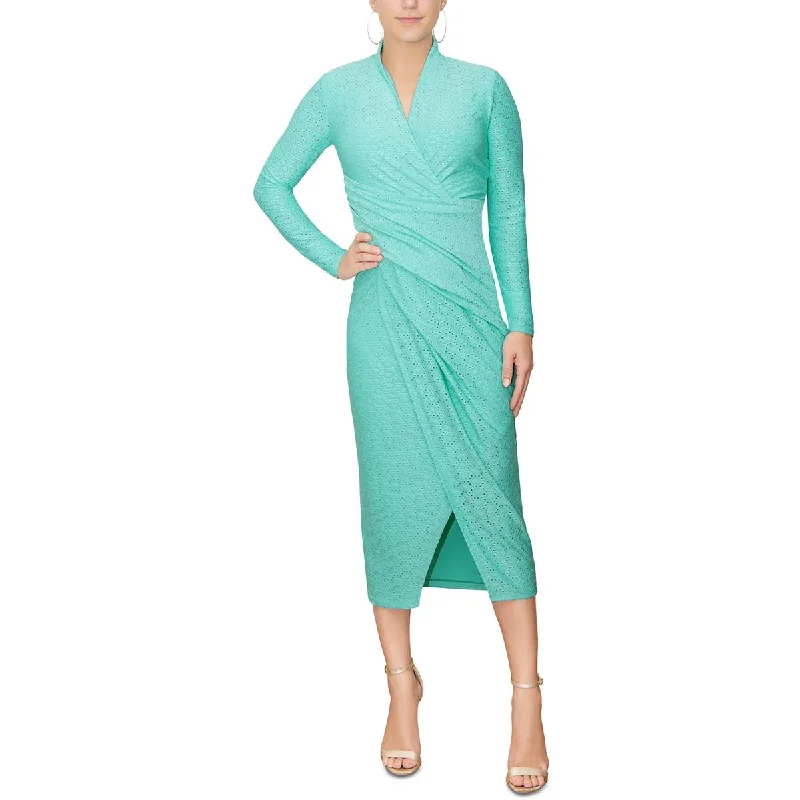 New Arrival Rachel Rachel Roy Womens Eyelet Midi Wrap Dress