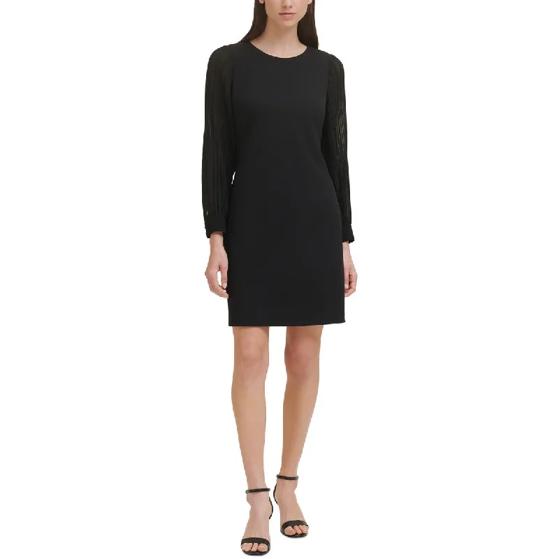 Sneak Peek Sale Tommy Hilfiger Womens Petites Shutter Pleat Mini Sheath Dress