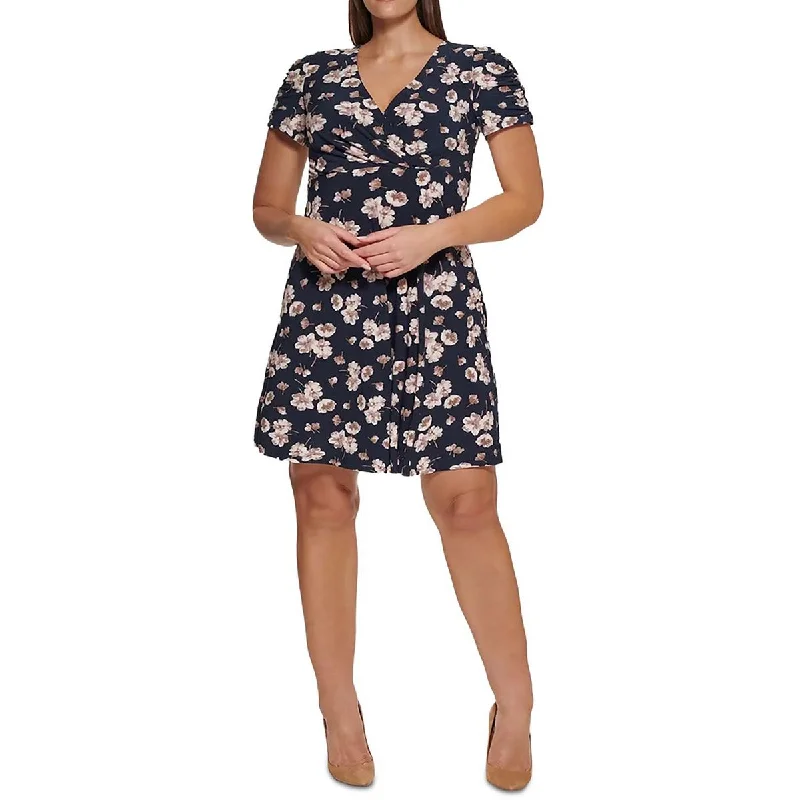 Instant Savings Tommy Hilfiger Womens Plus Floral Above Knee Sheath Dress