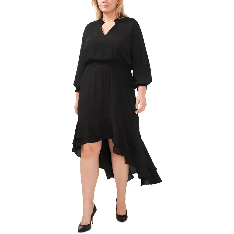 Price Fest Vince Camuto Womens Plus Bishop Sleeve Hi-Low Cocktail and Party Dress