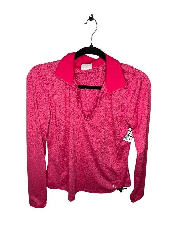 New Deals Athletic Top Long Sleeve Collar By Danskin In Pink, Size: S