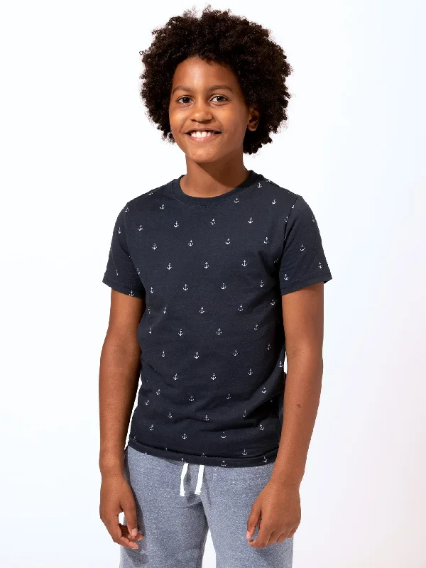 Best Bargains Boys Micro Anchor Print Tee