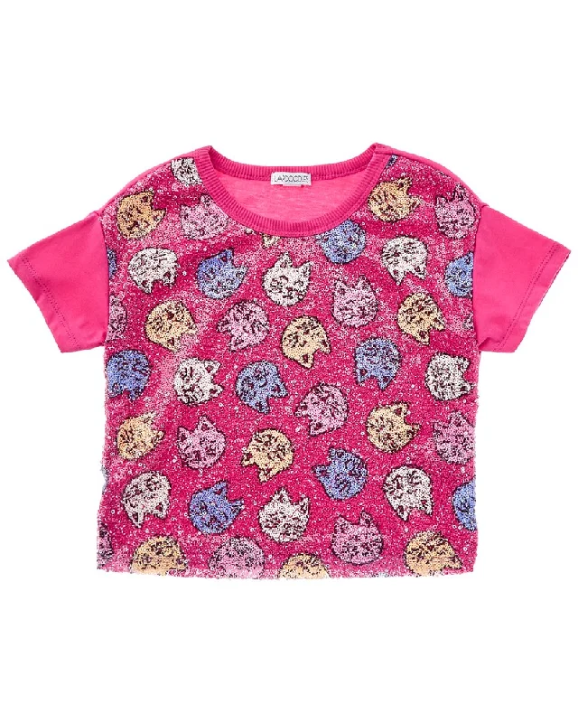 Last Chance Flapdoodles Cat Faces Sequins Top