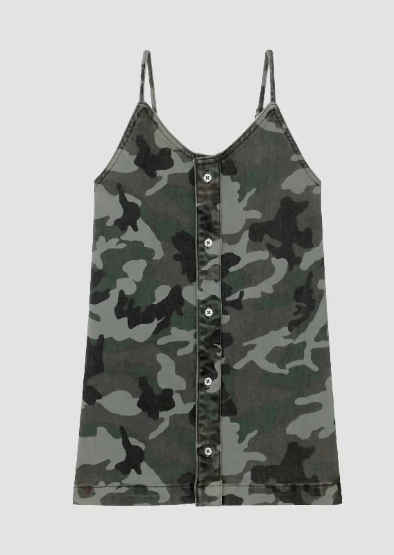 Price Fest Girls Camo Dress In Sage