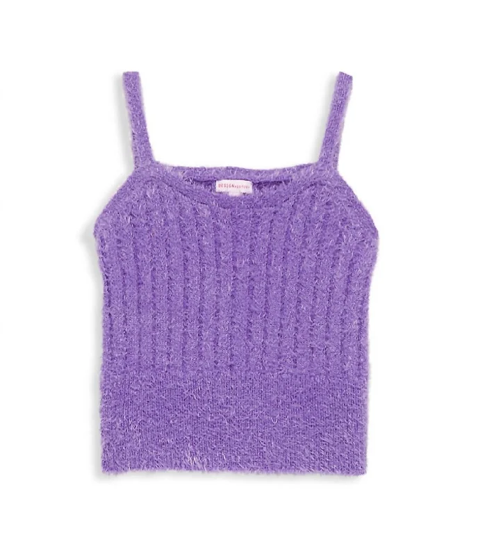 Savings Event Girl's Knit Tank In Lucky Lilac