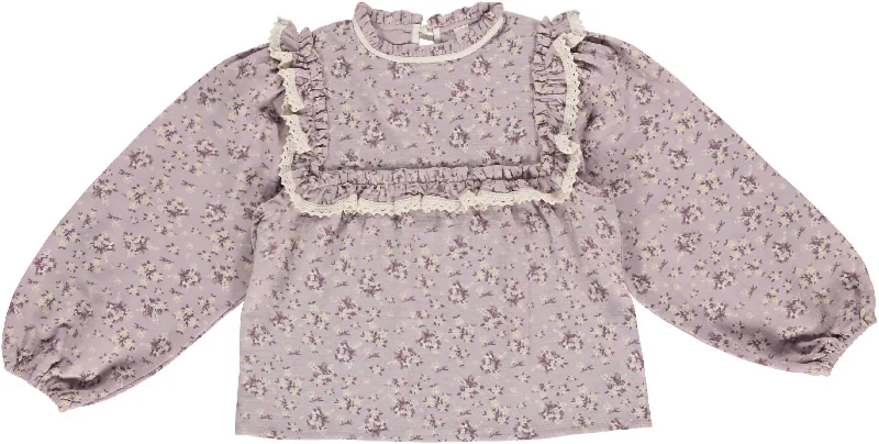 Deal of the Day Girls Leria Flower Blouse In Lilac