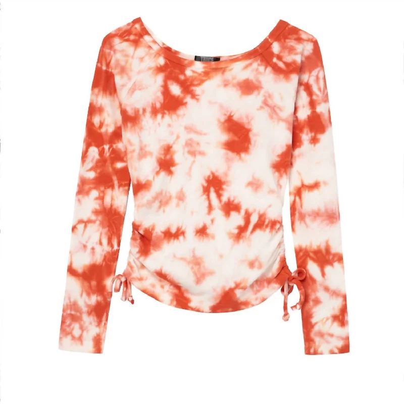 Girl's Long Sleeve Top In Orange