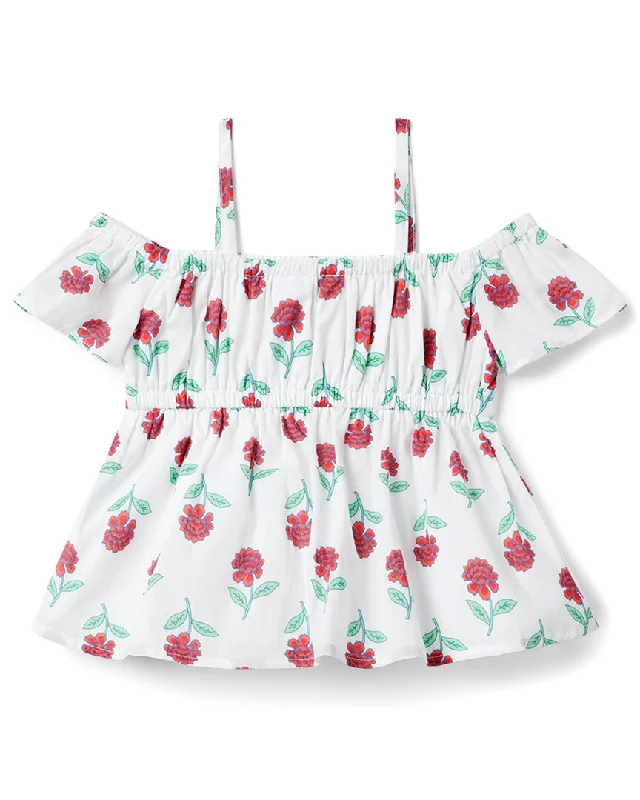 Limited Quantity Janie and Jack Floral Cold Shoulder Top