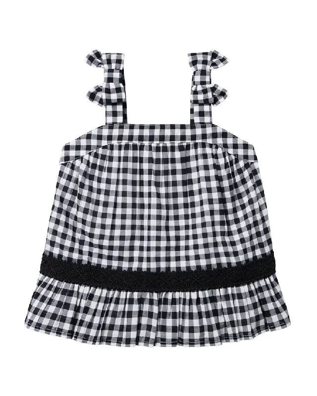 Major Savings Janie and Jack Gingham Crochet Trim Top