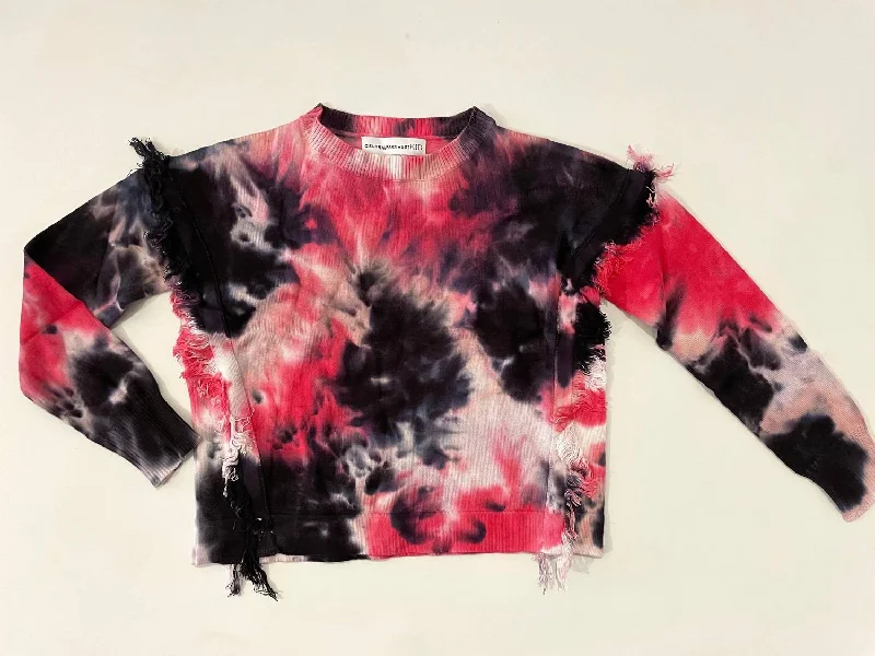 Price Smash Remi Fringe Sweater In Red/black