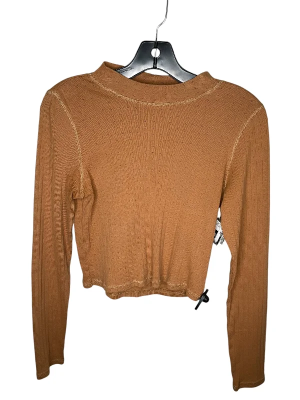 Sneak Peek Sale Top Long Sleeve Basic By American Eagle In Brown, Size: M