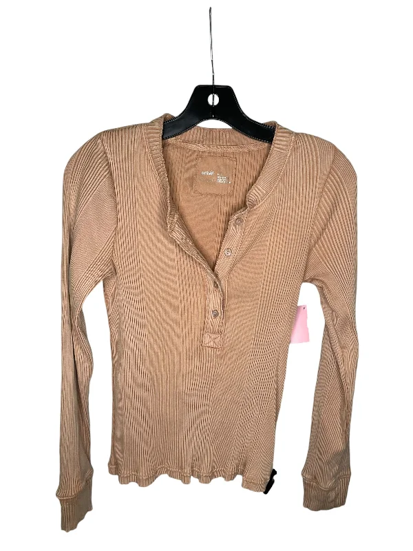 Referral Discount Top Long Sleeve By Aerie In Brown, Size: M