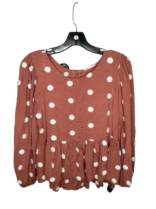 Buy Now Top Long Sleeve By Altard State In Polkadot Pattern, Size: S