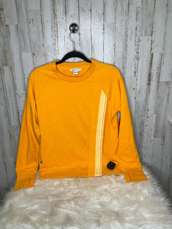 Bargain Bin Top Long Sleeve By Athleta In Orange & White