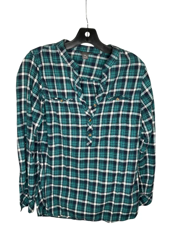 Price Drop Alert Top Long Sleeve By Eddie Bauer In Blue, Size: S
