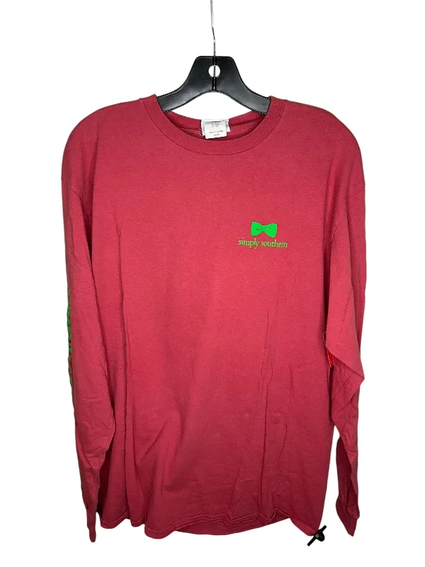 Price Buster Top Long Sleeve By Simply Southern In Red, Size: L