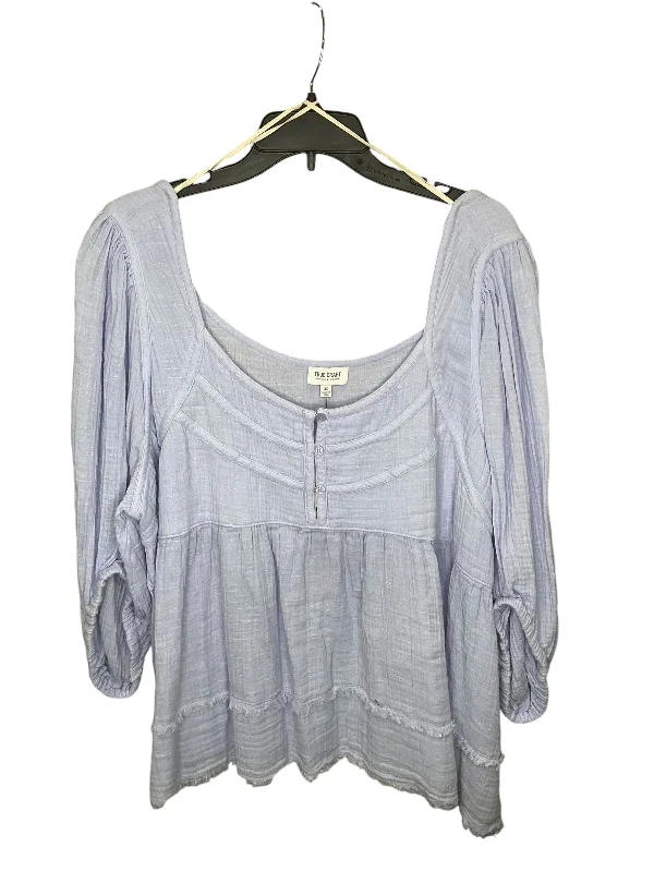 Can't Miss Top Long Sleeve By True Craft In Lavender, Size: 3x