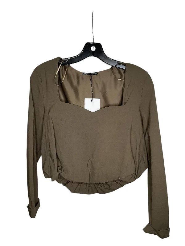 Don't Wait Top Long Sleeve By Zara In Green, Size: S