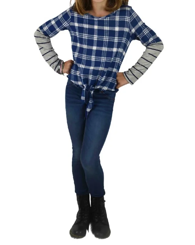 Crazy Deals Tween Fall Fashion Tops In Royal Plaid