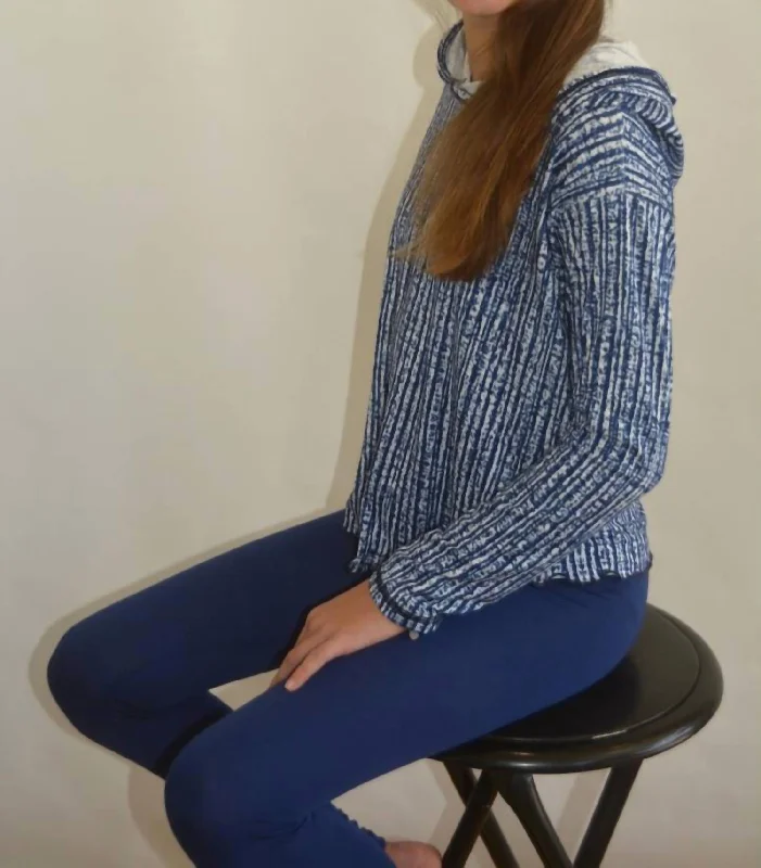 Bargain Prices Tween Lightweight Hoodie Top In Navy/white
