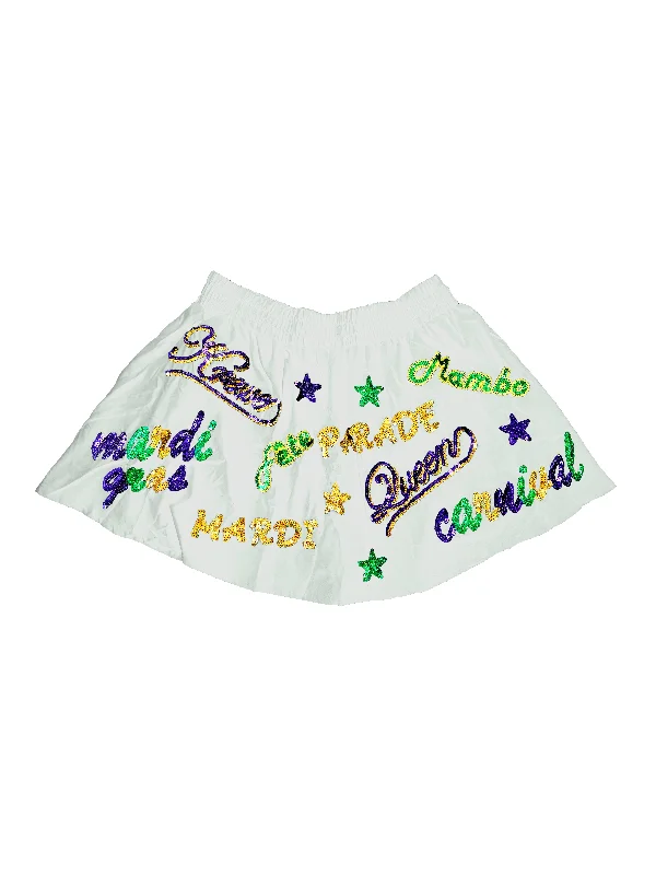 Year-End Sale Adult Mardi Gras Explosion Skort - White