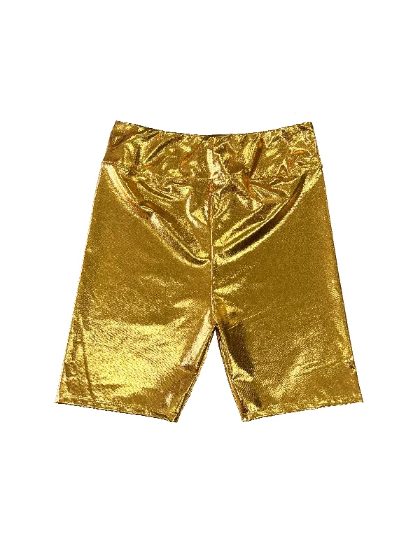 Fantastic Offers Adult Metallic Biker Shorts - Gold