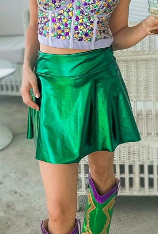 Price Smash Adult Metallic Skort - Green