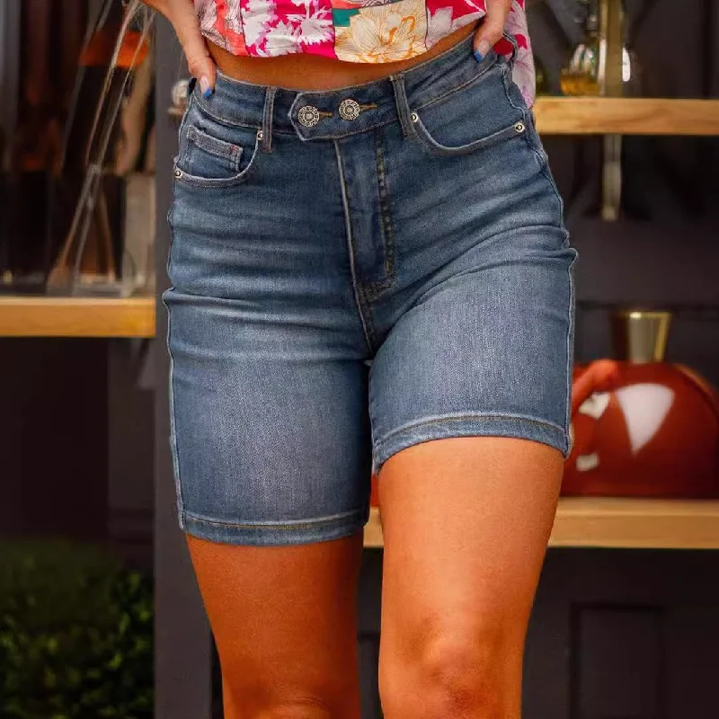 Fantastic Offers American Retro Skinny Denim Shorts