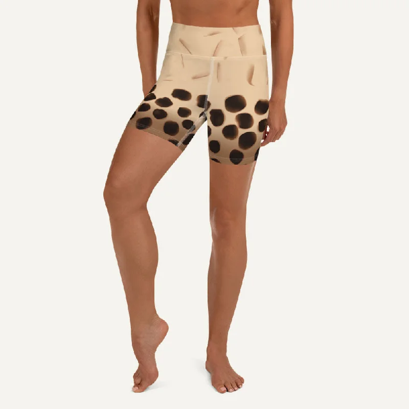Super Bargain Boba Milk Tea High-Waisted Shorts