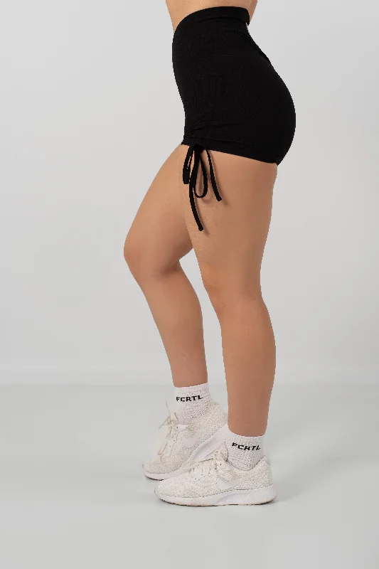 Special Promotion Ribbed Booty Shorts Black