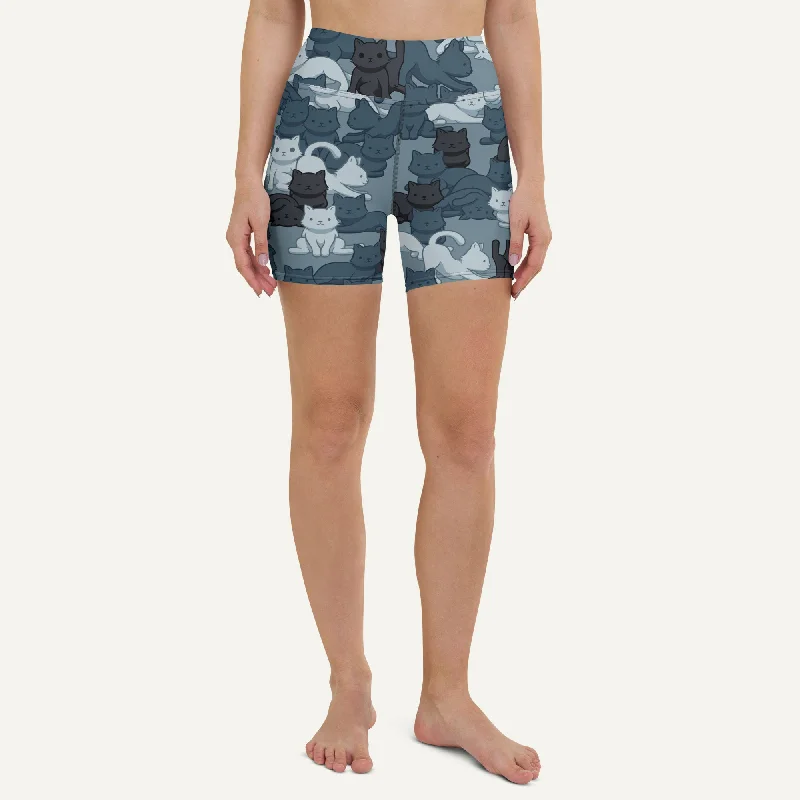 Price Rollback Cats Camouflage Navy High-Waisted Shorts