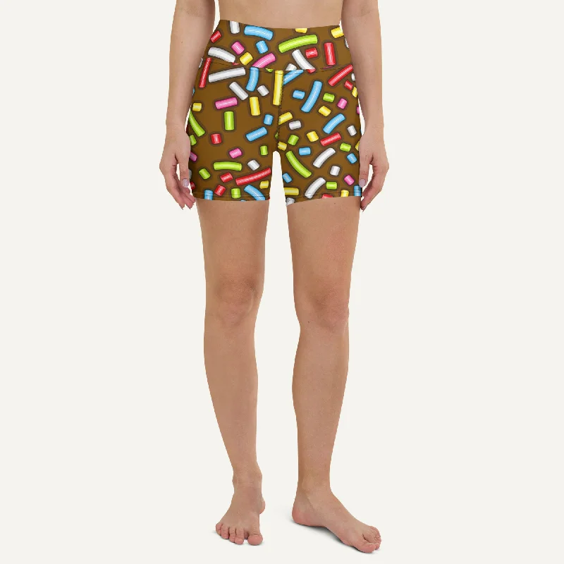 Special Promotion Chocolate Donut Sprinkles High-Waisted Shorts