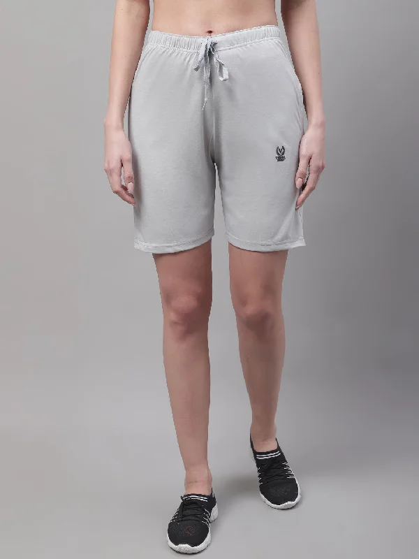 Buy More, Save More Vimal Jonney Light Grey Regular fit Cotton Shorts for Women