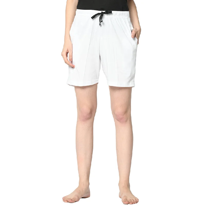 Savings Bonanza Vimal Jonney White Shorts For Women's