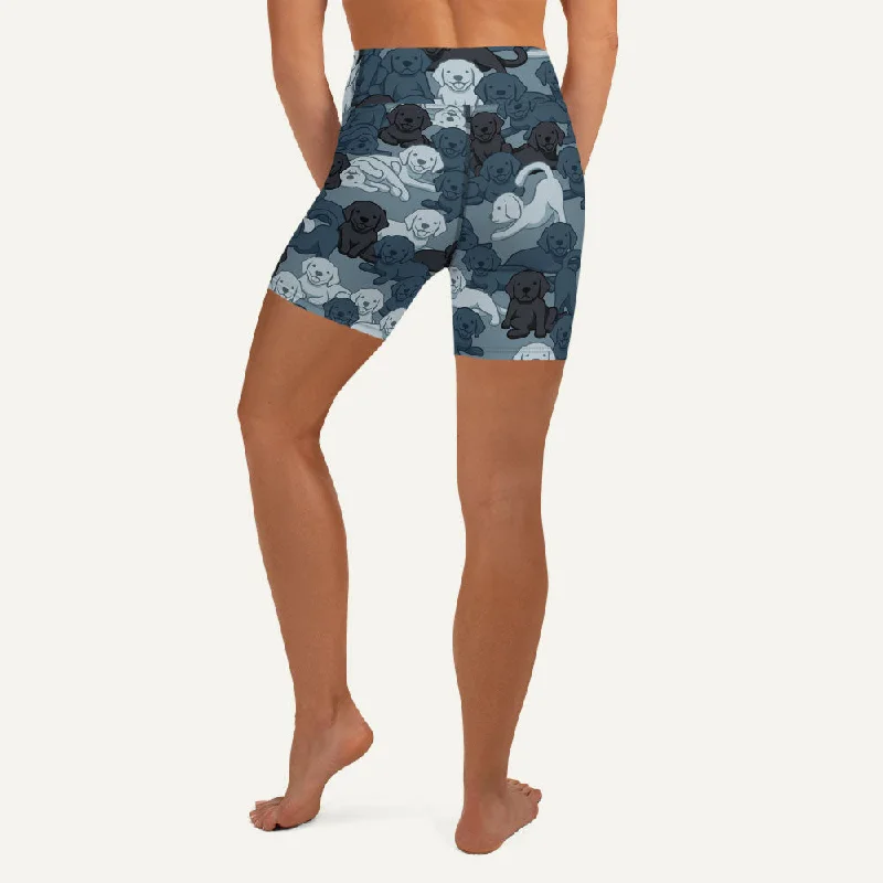 Fantastic Deals Dogs Camouflage Navy High-Waisted Shorts