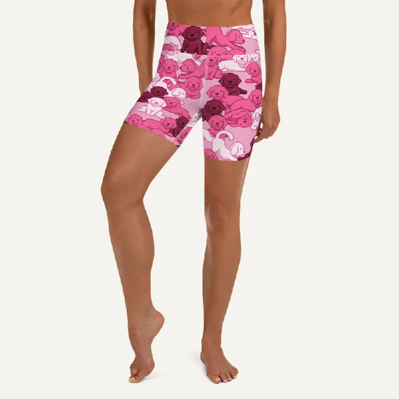 Unbeatable Prices Dogs Camouflage Pink High-Waisted Shorts