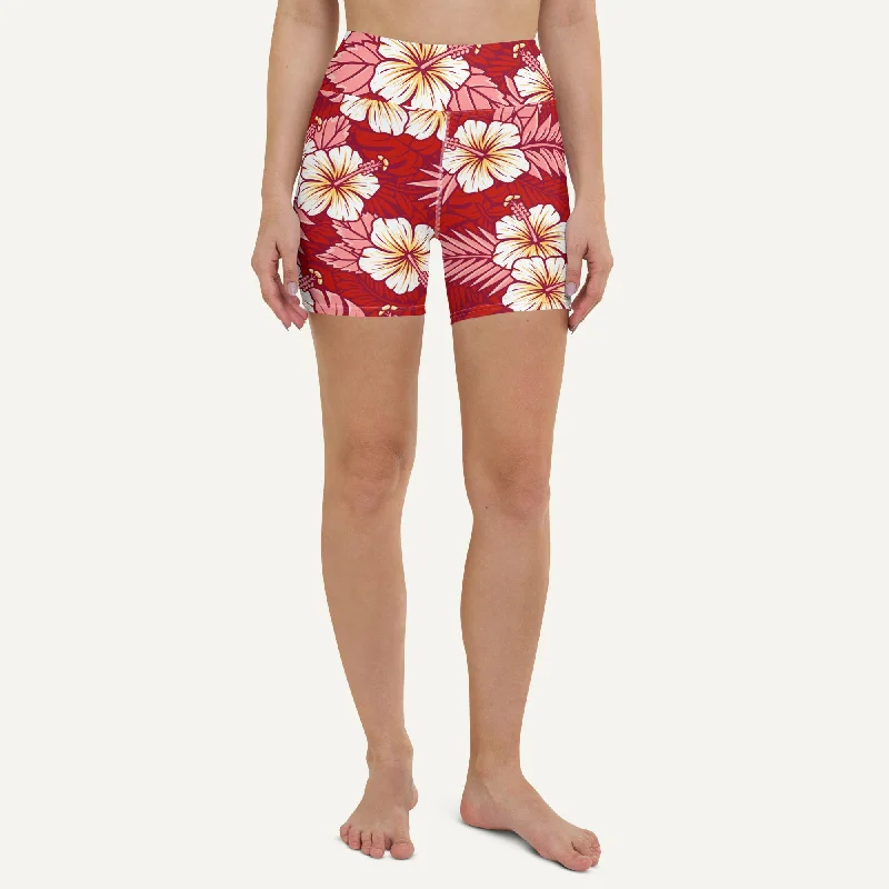Blowout Deals Hawaiian Aloha Red High-Waisted Shorts