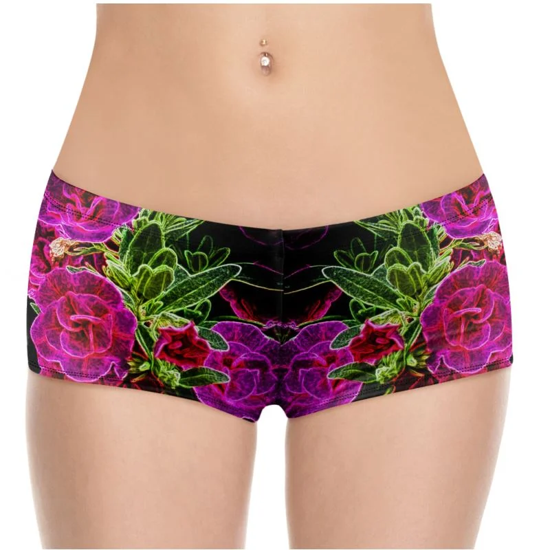 Special Savings Floral Embosses: Roses 02-01 Designer Hot Pants