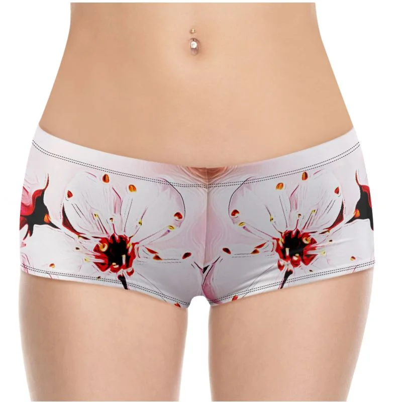 Limited Quantity Floral Embosses: Pictorial Cherry Blossoms 01-02 Designer Hot Pants
