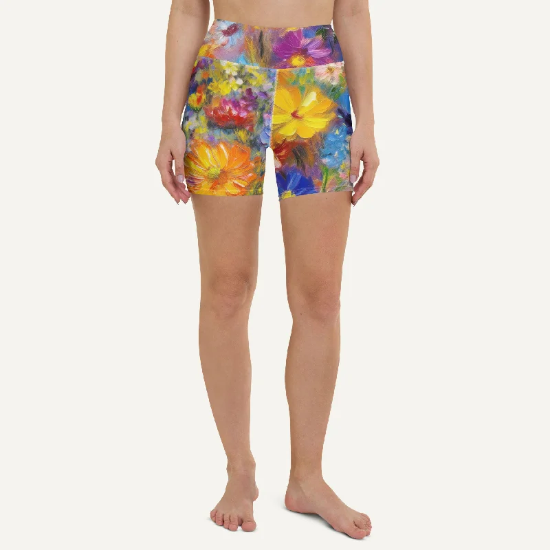 Overstock Impressionist Flowers High-Waisted Shorts