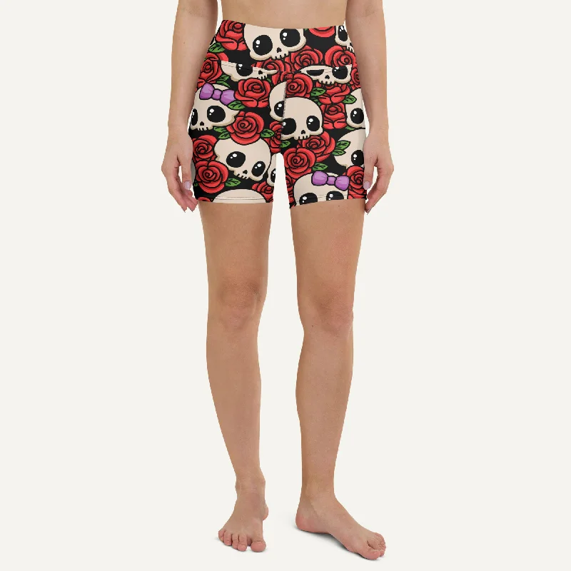Members Only Kawaii Skulls And Roses High-Waisted Shorts