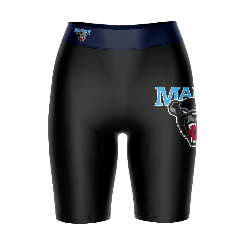 Price Drop Alert Maine Black Bears Game Day Logo on Thigh and Waistband Black and Navy Womens Bike Shorts by Vive La Fete Price Drop Alert Maine Black Bears Game Day Logo on Thigh and Waistband Black and Navy Womens Bike Shorts by Vive La Fete