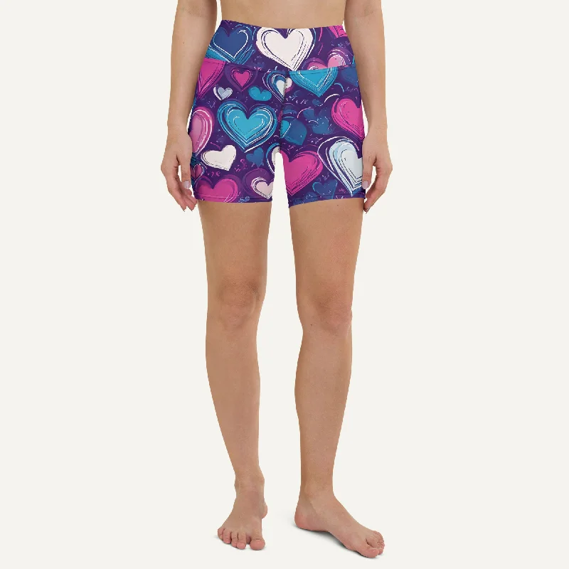 Can't Miss Scribble Hearts High-Waisted Shorts