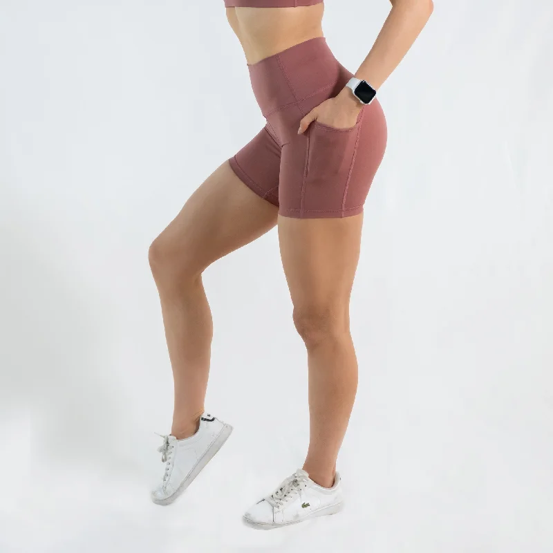 Markdown Madness Scrunch Bum Pocket Bike Shorts Rose