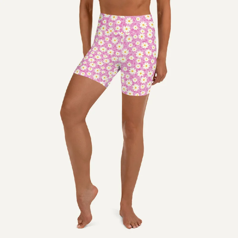 One-DAY Sale Summer Daisies Pink High-Waisted Shorts