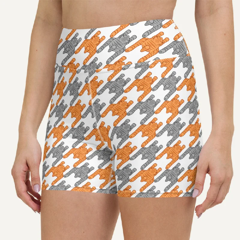 Price Drop Tabby Cats Houndstooth High-Waisted Shorts