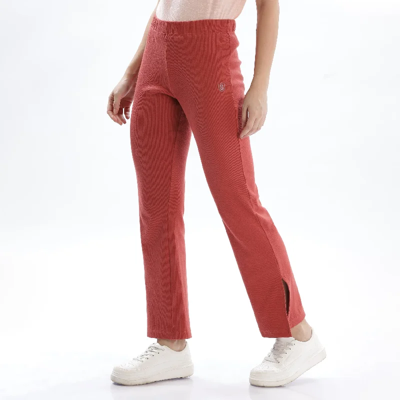 Low Prices Women's Cotton Slim Flared Stretchy and Comfort Fit Slit Pant