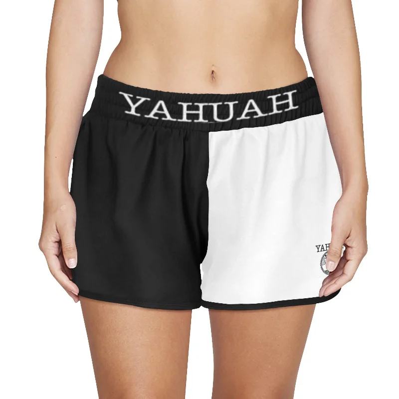 Hurry In Yahuah-Tree of Life 02-06 Yin Yang Ladies Designer Sports Shorts